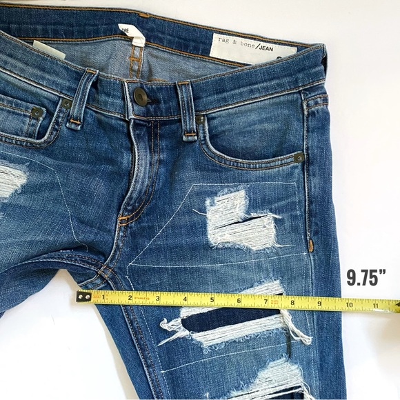 RAG & BONE Dre ripped distressed skinny leg stretchy Ada brigade blue jeans - Picture 15 of 15